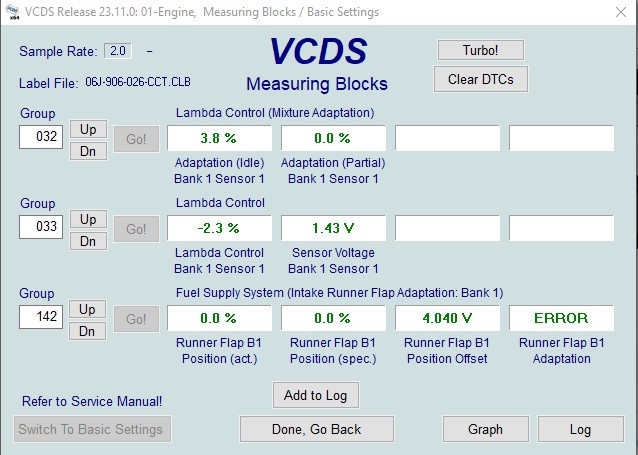 Fuel Trim and Flap Angle Readings