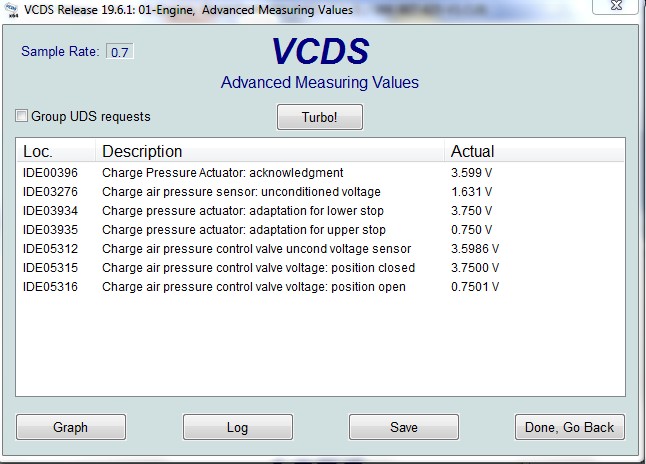 VCDS Advanced Measuring Values Charge Air