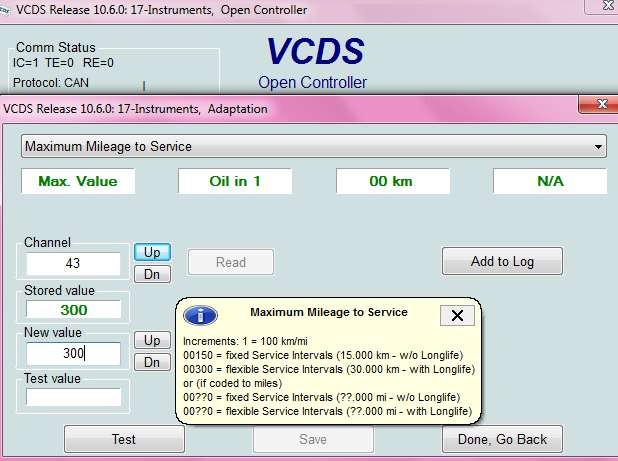 Selecting Control Module in VCDS