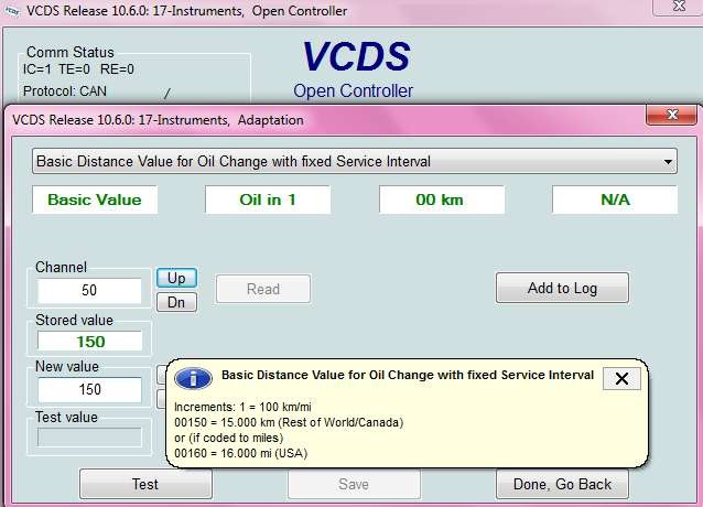 VCDS Settings Adjustment