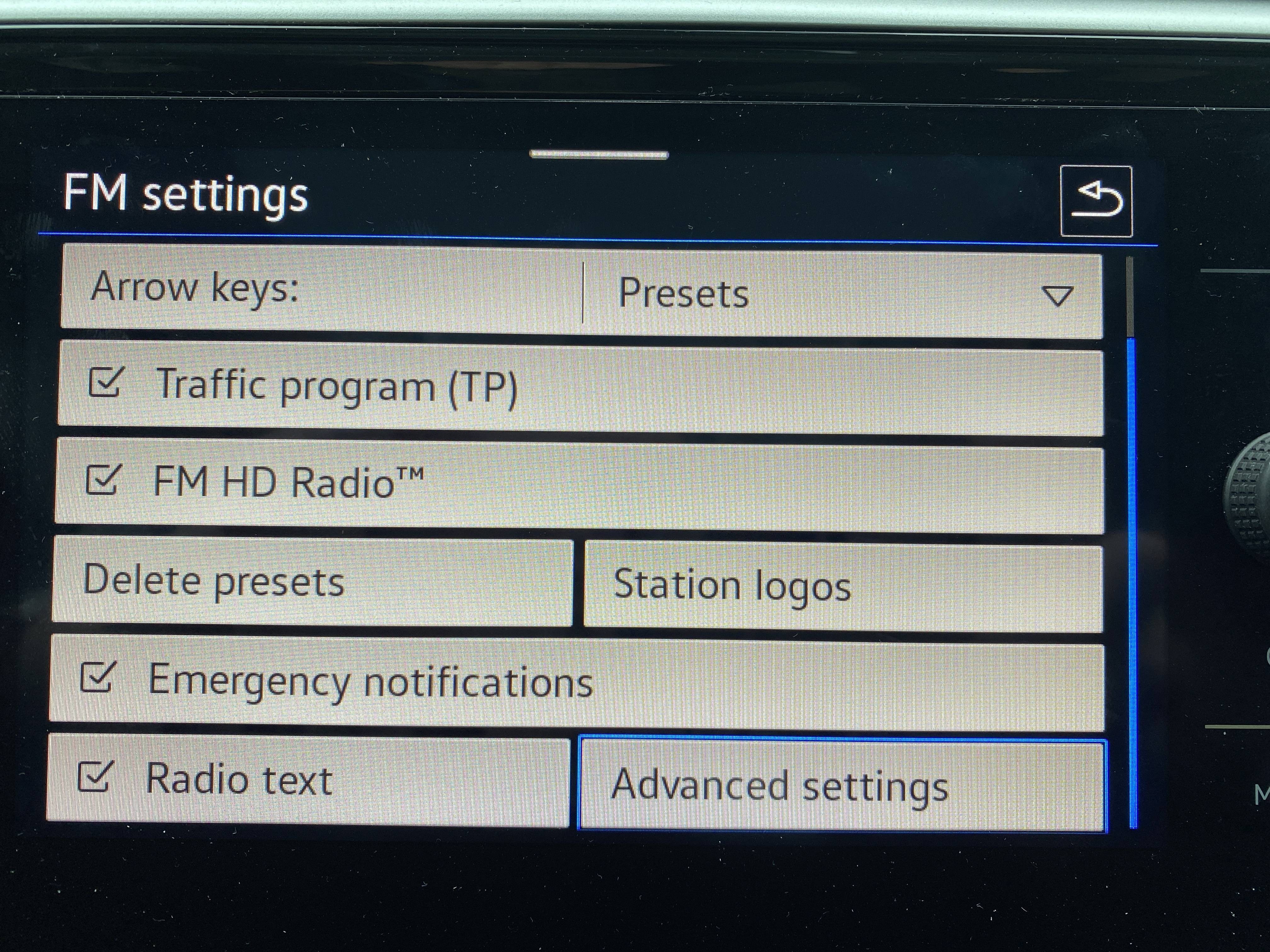 Advanced Radio Settings